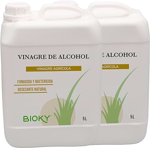 Bioky® Vinagre de Alcohol Concentrado 10L - Elimina Malas Hierbas - Compatible Agricultura Ecológica - Limpiador de Sistemas de Regadío (Desincrustante Calcáreo) - Acción Fungicida y Bactericida (10L)  