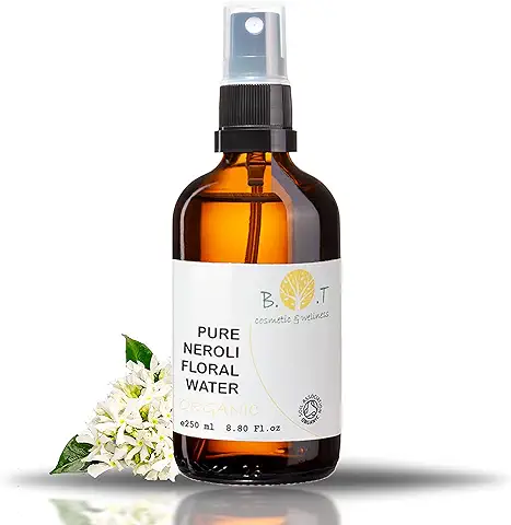 B.O.T Cosmetic & Wellness - Hidrolato de Neroli Bio | Tónico Facial | Limpiador Rostro | Spray Corporal | Cuidado Cabello | Cosmética Natural DIY, Naranja, 250ml  