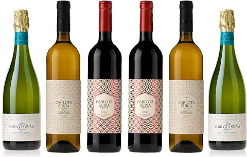 Carlota Suria Organic Classic - Caja Mixta de Vinos y Cavas Ecológicos Pago de Tharsys - Pack 6 Botellas x 750ml  