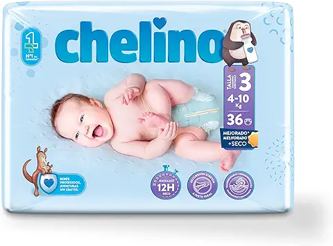 Chelino Pañal Infantil Talla 3 (4-10kg), 36 Unidades ( Paquete de 1)  