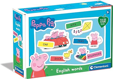 Clementoni Aprendo Peppa Pig Educativo Inglés a Partir de 3 Años, Juego Sostenible (16352), Multicolor, Talla única  