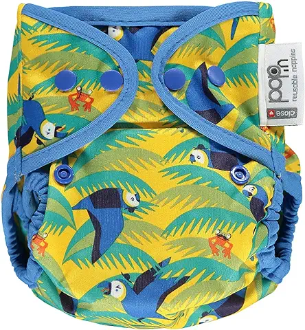 Close Pañales de tela Reutilizables Ecológicos Individuales Pop-in Pañal Desde el Nacimiento Hasta el Orinal Pañal de Bambú Cierre con Corchetes y Lengüetas Elásticas Estampado Parrot  