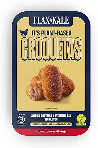 Croquetas Veganas, Flax&Kale, 9uds, 240g (Congelado). Sin Gluten  