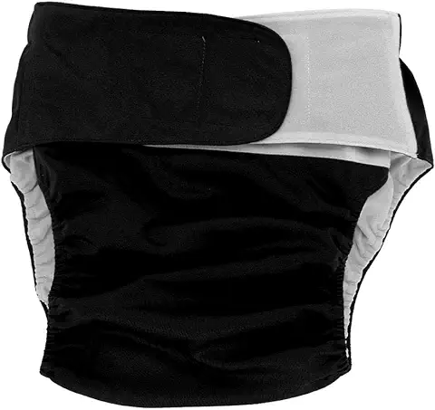 DEWIN Pañal Adulto Lavable,Pañal Tela Adulto Pañales Adultos Tela Reutilizable Lavable Ajustable para Pacientes Ancianos con Incontinencia leve de la Micción (Negro)  