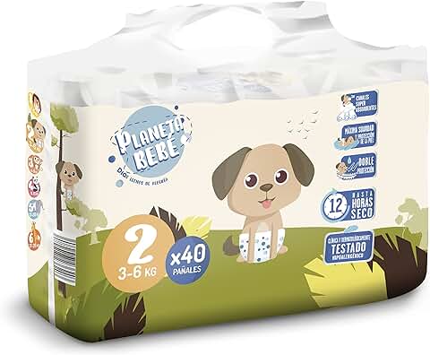 DIA PLANETA BEBE Pañales 3-6 kgs Talla 2 Paquete 40 uds  