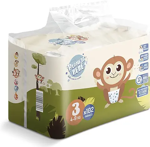 DIA PLANETA BEBE Pañales 4-9 kgs Talla 3 Paquete 102 uds  