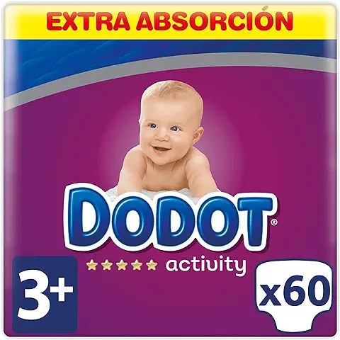 Dodot Activity Pañales Talla 3+, 60 Pañales - 7 kg - 11 kg  