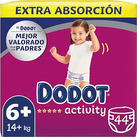 Dodot Activity Pañales Talla 6+, 44 Pañales, 14kg+, La Máxima Absorción Y Comodidad De Dodot