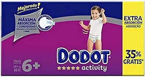 Dodot Activity Pañales Talla 6+, 88 uds, 14 kg+  