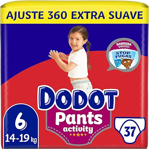 Dodot Activity - Pants Pañal-Braguita Talla 6, Fácil de Cambiar con Canales de Aire, 37 Pañales, 15+ kg  