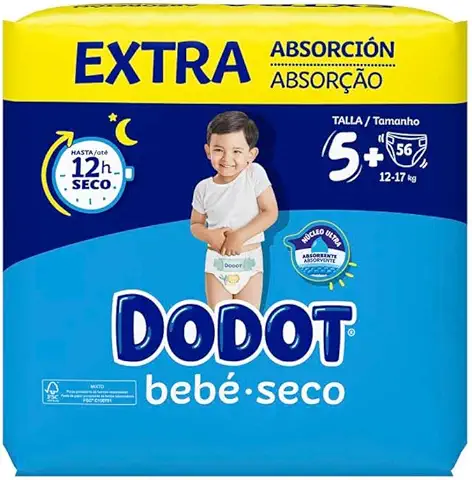 Dodot Bebé Seco Extra - Jumbo Pack Talla 5-56 uds.  