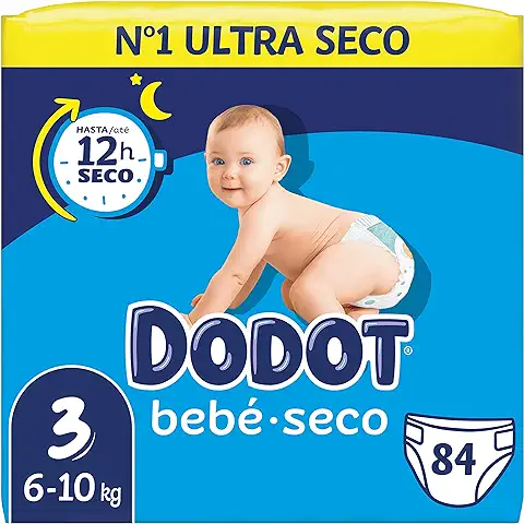 Dodot Bebé-Seco Pañales Talla 3, 6kg-10kg, Garantizan Hasta 12 Horas Seco  