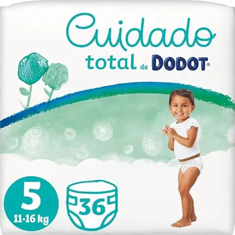 Dodot Cuidado Total Pañales Talla 5, 36 Pañales, Suave Protección De La Piel, Con Materiales De Origen Vegetal  