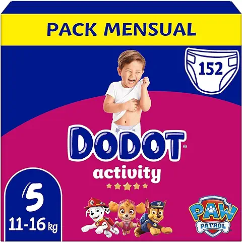 Dodot Pañales Bebé Activity Talla 5 (11-16 kg), 152 Pañales, Nuestro Nº1 en Absorción y Comodidad  