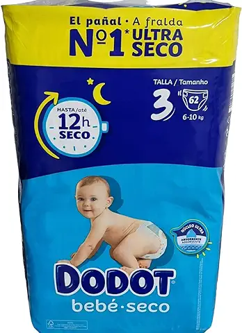 Dodot Pañales para bebe Super Absorbentes Talla 3 62 Unidades  