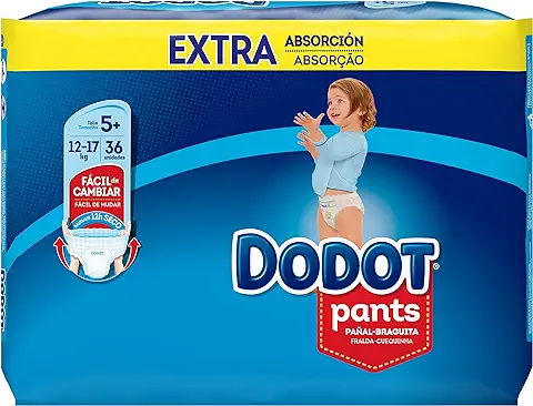 Dodot Pants Extra Pañales, Talla 5 (12-17 kg) - 1 x 36 Pañales  