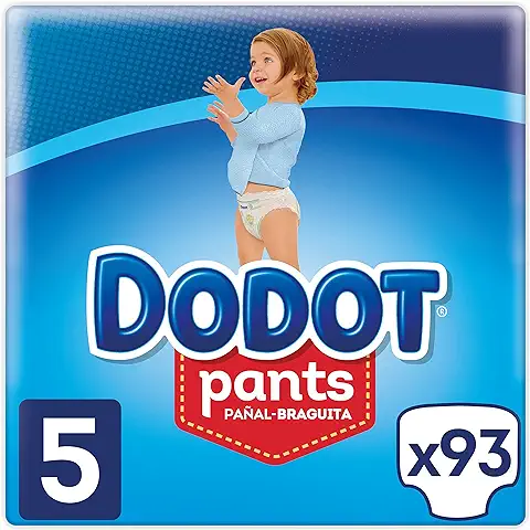 Dodot Pants - Pañales Braguitas, Fácil de Cambiar con Canales de Aire, Talla 5 (12-17 kg), Total de 93  