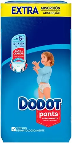 Dodot Pants Pañales Talla 5+ (12-17 kg) - 52 Pañales  