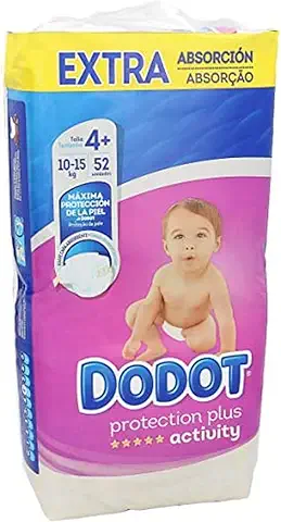 Dodot - Paquete con 52 Pañales Desechables, Unisex, Talla 4+ (10-15 kg)  