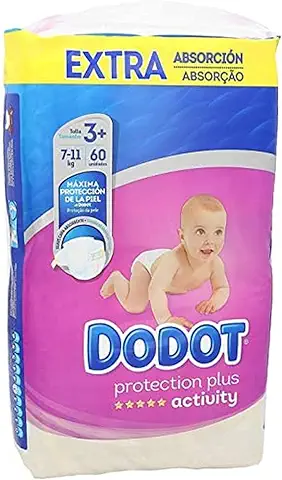 Dodot Protection Plus Activity- Pañales Talla 3plus (7 a 11 Kilos) - 60 Pañales  