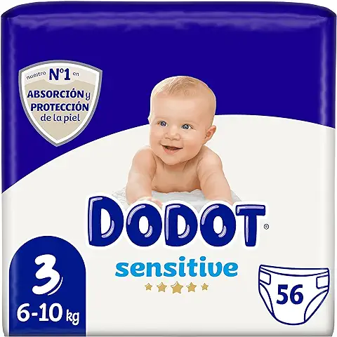 Dodot Sensitive - Pañales Talla 3, 56 Pañales, 6 a 10 kg