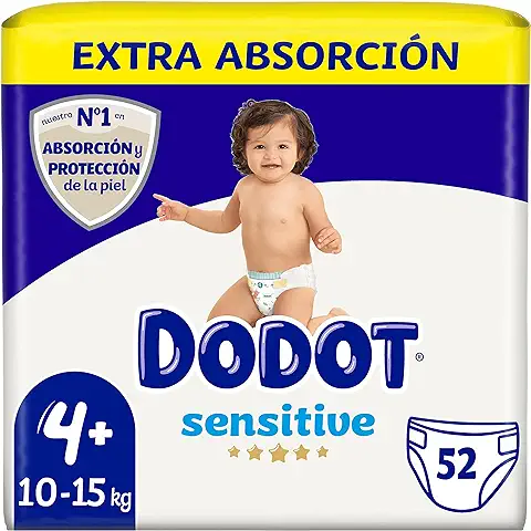 Dodot Sensitive Pañales Talla 4+, 52 Pañales - 10 - 15 kg  