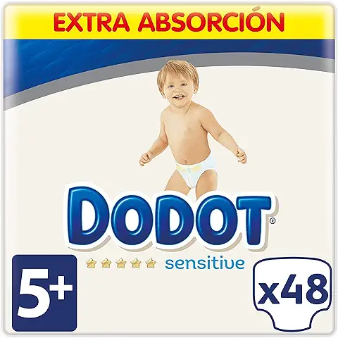 Dodot Sensitive Pañales Talla 5+, 48 Pañales - 12 - 17 kg  