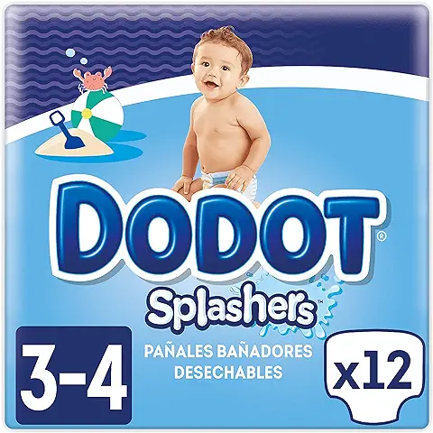 Dodot Splashers Talla 3, 12 Pañales Bañadores Desechables, 6-11Kg  