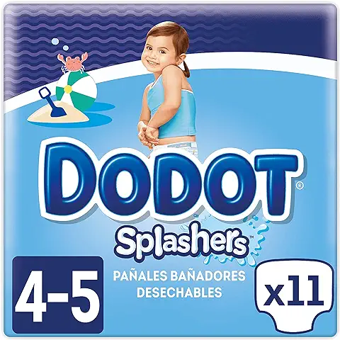 Dodot Splashers Talla 4, 11 Pañales Bañadores Desechables, 9-15kg, No Se Hinchan Y Fácil de Quitar, 11  