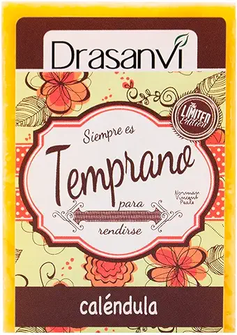 DRASANVI Jabón Natural de Caléndula | Manos, Cuerpo y Cara | Para Pieles Sensibles, Inflamadas, Enrojecidas o con Eccemas | Efecto Calmante l Libre de Grasa Animal l 100 gr  