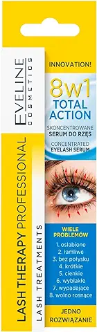 Eveline Cosmetics Suero de Crecimiento 8 en 1 | 10ML | Acondicionador Fortalecedor y Engrosador de Pestañas Largas | Aceite de Argán y Ácido Hialurónico | Potenciador  