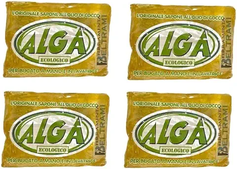 FERRAMENTA BELTRAMI Pasta, 4 Unidades de Jabón puro 100% Ecológico y Biodegradable para Lavar a mano y en Lavadora  