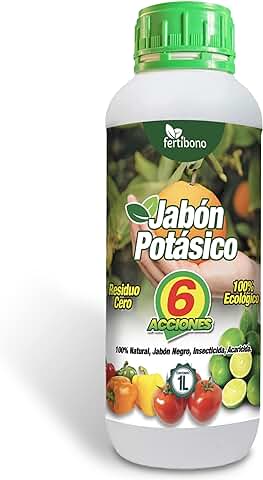 FERTIBONO Jabon Potasico Ultra Concentrado - El Más Eficaz 100% Natural y Residuo Cero Insecticida para Plantas, Potente Contra Pulgón (1L)  