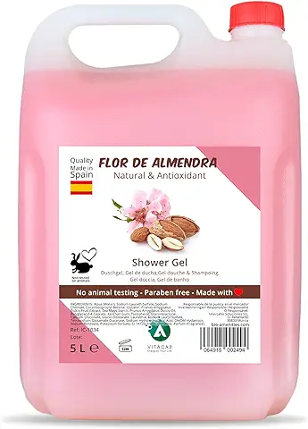 Gel de Ducha en Garrafa de 5L | Shower Gel Liquido Flor de Almendra en Formato Industrial 5 Litros | Especial para Hoteles y SPA | 5000 ml  
