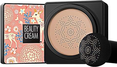 GL-Turelifes Mushroom Head Air Cushion Foundation CC Cream Sensación de agua Crema BB Impecable Control de Aceite Hidratante, Corrector Natural Ligero y Alisador (Albaricoque)  