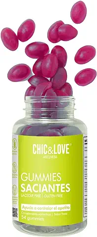 Gominolas Saciantes para Mujer | Acción Supresora del Apetito y la Ansiedad | Sensación de Saciedad | SIN Gluten, SIN Lactosa, SIN Azúcar | Sabor Fresa (54 Gominolas)  