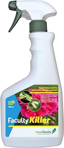 GreenFaculty - Killer - Insecticida, Fungicida Plantas de Interior y Jardín. Antiplagas Ecológico. Triple Acción Contra Pulgones, Cochinillas, Araña Roja, Mosca Blanca, Oidio. 750 mL  