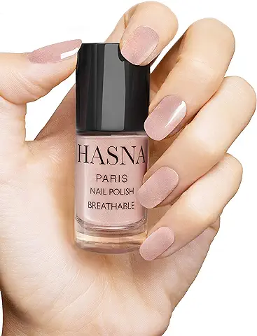 HASNA Paris - Esmalte de Uñas Halal - Amigable con el Medio Ambiente - Brillo y Permeable - Fácil de Aplicar - 6ml (ROSA PERLA)  