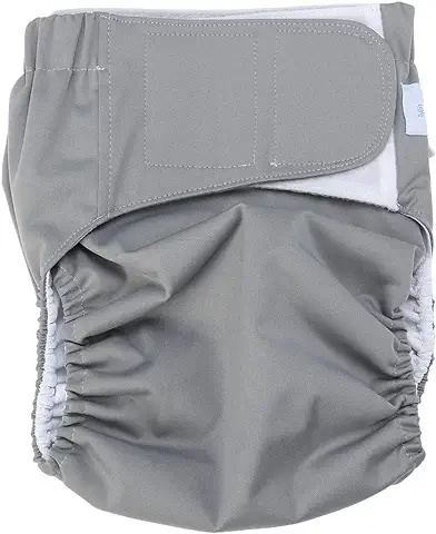 HEALIFTY Pañal Adulto Grande Pañal Reutilizable Pañal Ajustable para Personas Mayores con Discapacidad L (gris)  
