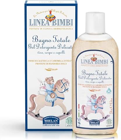 Helan, Linea Bimbi BIO, Gel Detergente Delicado Bebé, Gel de Ducha y Champú sin Sulfatos ni Parabenos ni Siliconas, Gel de Baño Bebés con Almendras Dulces, Flores de Caléndula y Manzanilla - 250 ml  