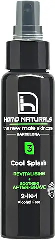 Homo Naturals Spray Tónico Facial Hombre + After Shave - Pulverizador Revitalizante Facial - Limpiador Facial Calmante para piel Grasa, Mixta o Sensible - 100 ml  