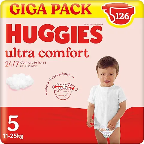 Huggies Ultra Comfort Pañal para Bebé con Disney Talla 5 (11-25 kg), 3 Packs x 42 Pañales, Total 126 Pañales  