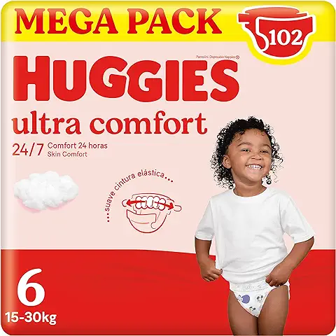 Huggies Ultra Comfort Pañal para Bebé con Disney Talla 6 (15-30 kg), 3 Packs x 34 Pañales, Total 102 Pañales  