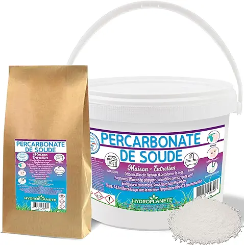 HYDROPLANETE Hidroplaneta Percarbonato de Sodio 1 kg 1,5 kg 2,5 kg 5 kg 10 kg 20 kg – Alta Pureza – Blanqueamiento Ecológico y Versátil – ¡Para una casa Brillante de Limpieza!  