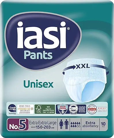 IASI Pants UNISEX Alta Protección, 10 Bragas Absorbentes Desechables, Absorción EXTRA, Talla XXL, 10 Unidades  
