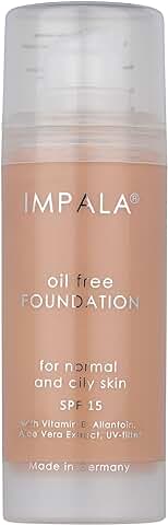 IMPALA | Base de Maquillaje Oil-Free Color Nº 02 | Acabado Sedoso y Luminoso | Maquillaje Ligero Sin Aceite | Con Protección Solar SPF15, Vitamina E y Extracto de Aloe | Todo tipo de Pieles | 30 ml  