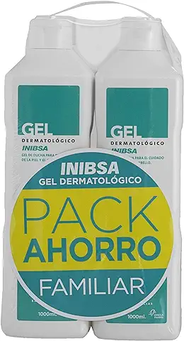 Inibsa Geles - Gel Dermatológico 1000 ml, Gel de Ducha para el Cuidado de la piel y el Cabello, Ahorro Pack Dermatologico, 4 Unidades (4 x 1000ml)  