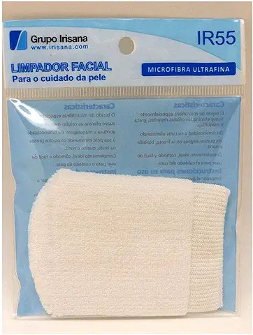 Irisana - Guante Desmaquillante - Blanco - Microfibra - Limpiador Facial - Elimina las Células Muertas - Ideal para el Cuidado de la Piel - Reutilizable  