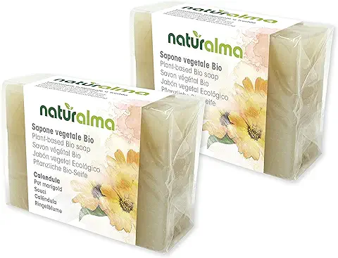 Jabón Artesanal Vegetal CALÉNDULA Bio 2 X 100g Naturalma Elaboración Artesanal a baja Temperatura Vegetariano  