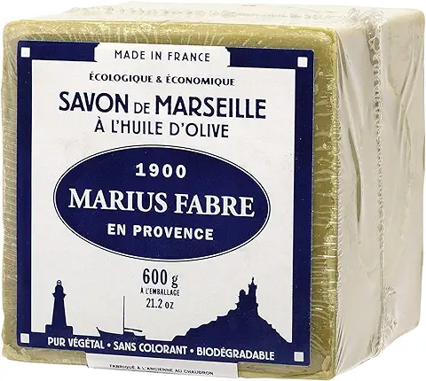Jabón de Marsella (ecológico y Económico), 72% Aceite de Oliva, 600 g.  